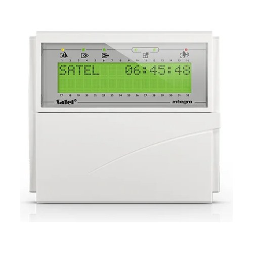 Satel Integra INT-KLCD kezelőegység nagy, szöveges LCD kijelzővel és lehajtható fedéllel